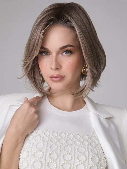 Woman wearing a polished bob hairstyle